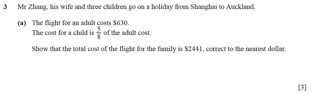 Question 03(a) - Cambridge IGCSE Maths Past Papers - Core Calculator June 2022 - Paper 33