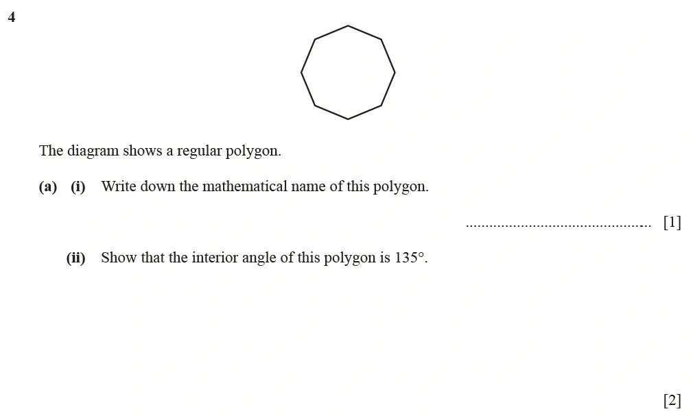 Question 04(a) - Cambridge IGCSE Maths Past Papers - Core Calculator June 2022 - Paper 33