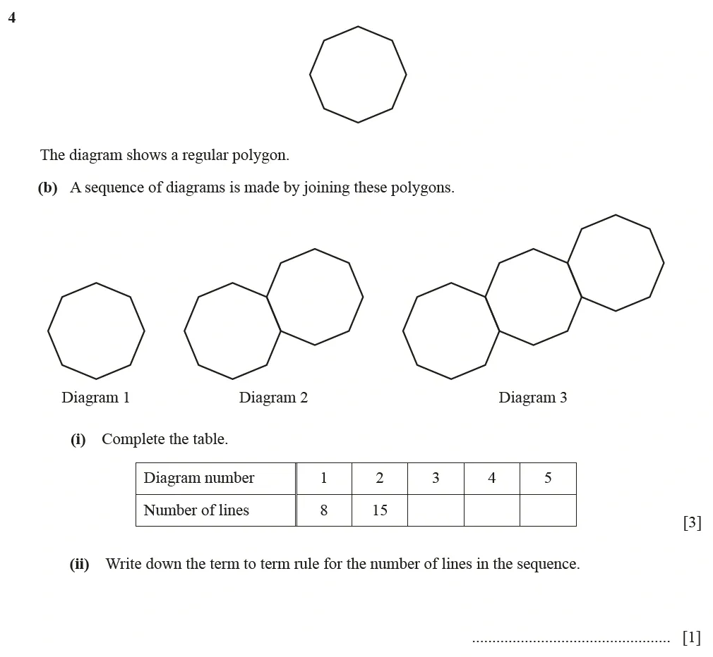 Question 04(b)(i)(ii) - Cambridge IGCSE Maths Past Papers - Core Calculator June 2022 - Paper 33