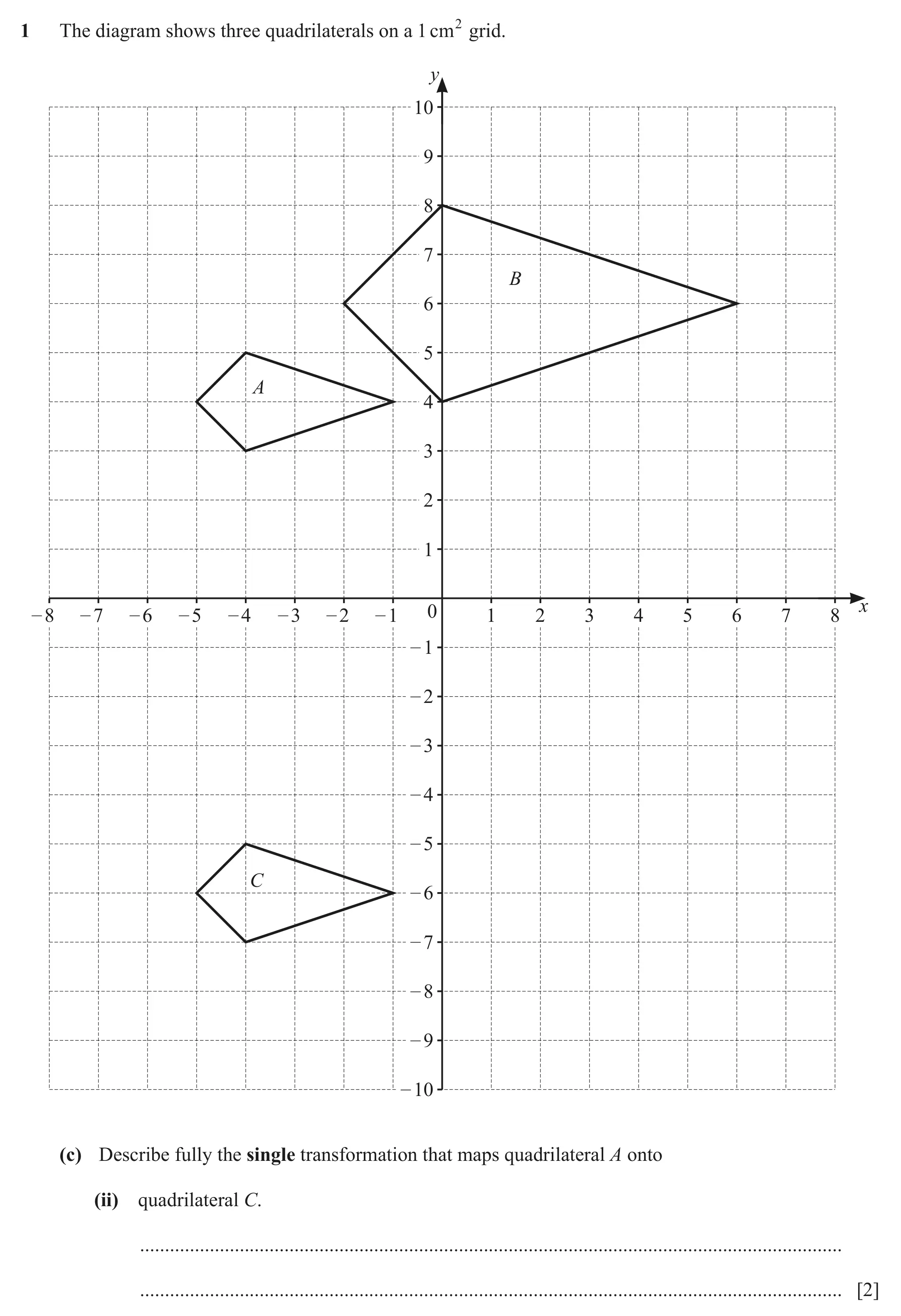 Question 1(c)(ii) - Cambridge IGCSE Maths Past Papers - Core Calculator June 2022 - Paper 33