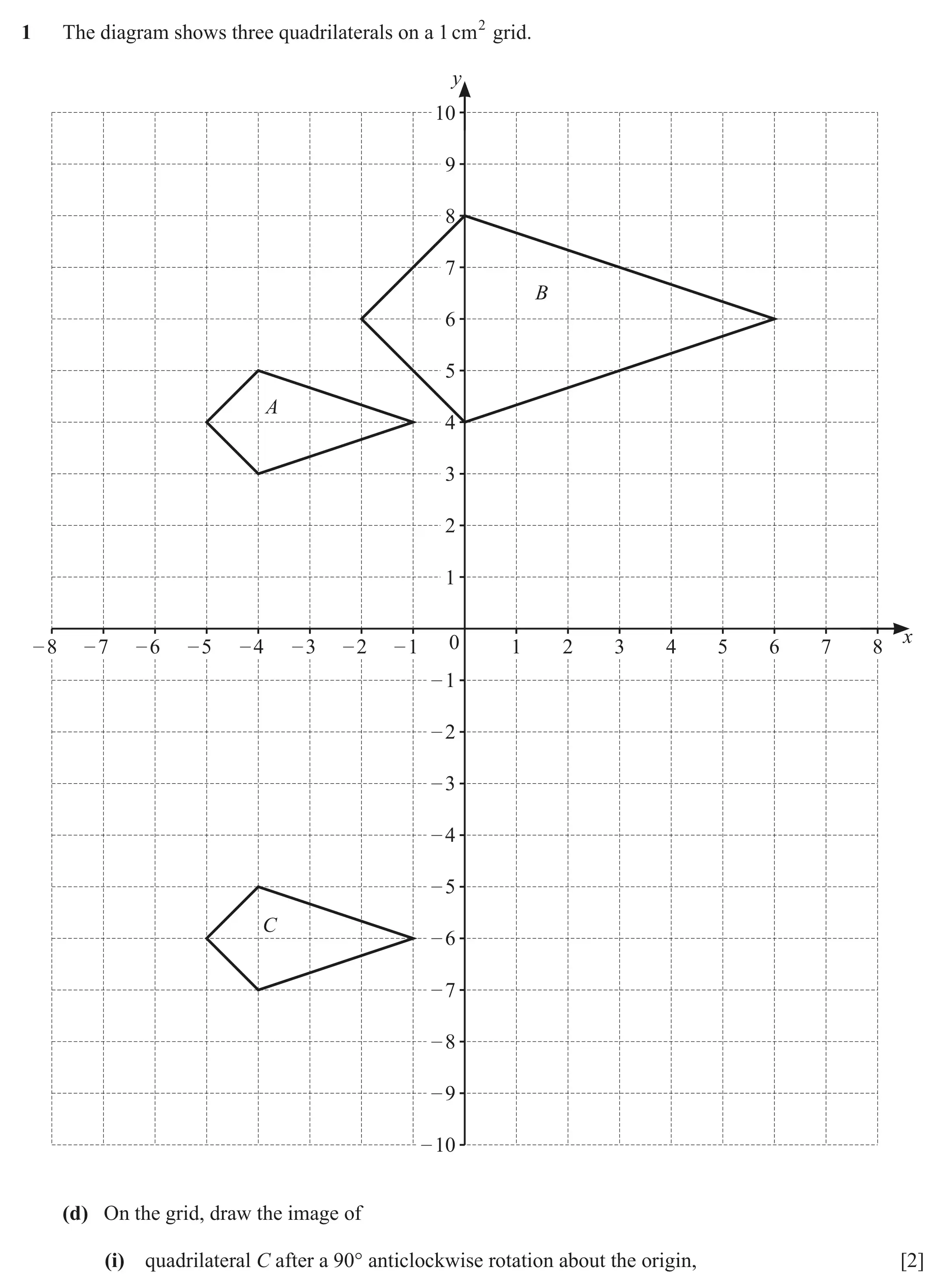 Question 1(d)(i) - Cambridge IGCSE Maths Past Papers - Core Calculator June 2022 - Paper 33