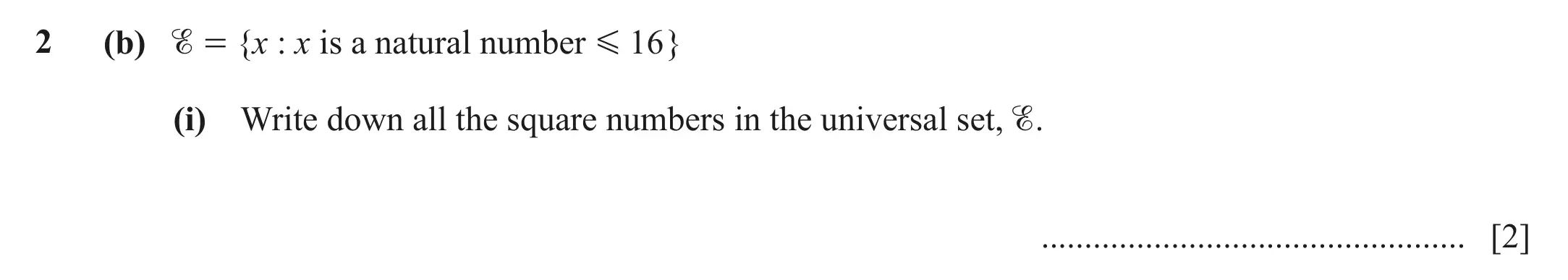 Question 2(b)(i) - Cambridge IGCSE Maths Past Papers - Core Calculator June 2022 - Paper 33