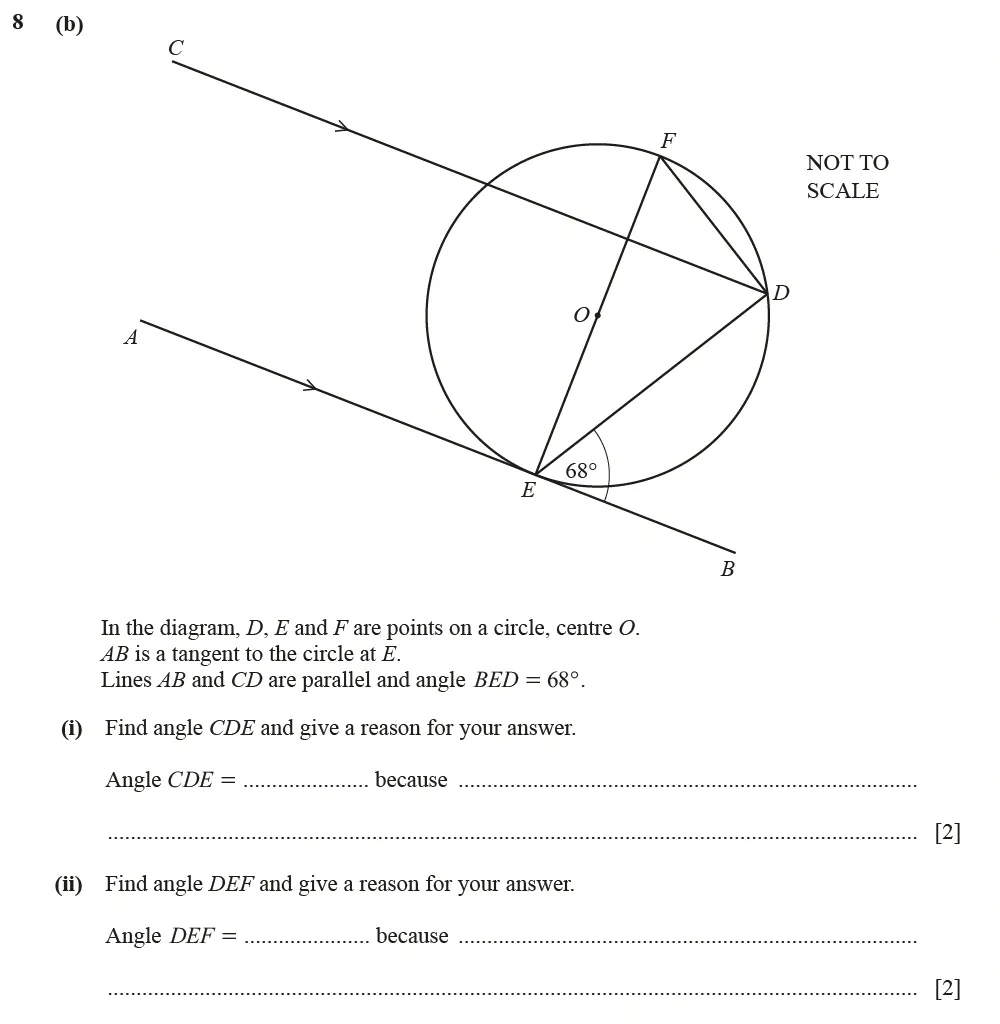 Question 08(b)(i, ii) - Cambridge IGCSE Maths Past Papers - Core Calculator June 2022 - Paper 33