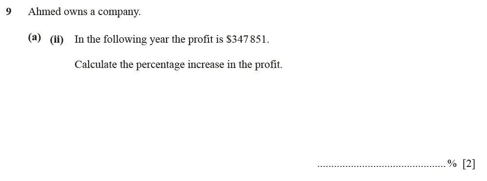 Question 09(a)(ii) - Cambridge IGCSE Maths Past Papers - Core Calculator June 2022 - Paper 33