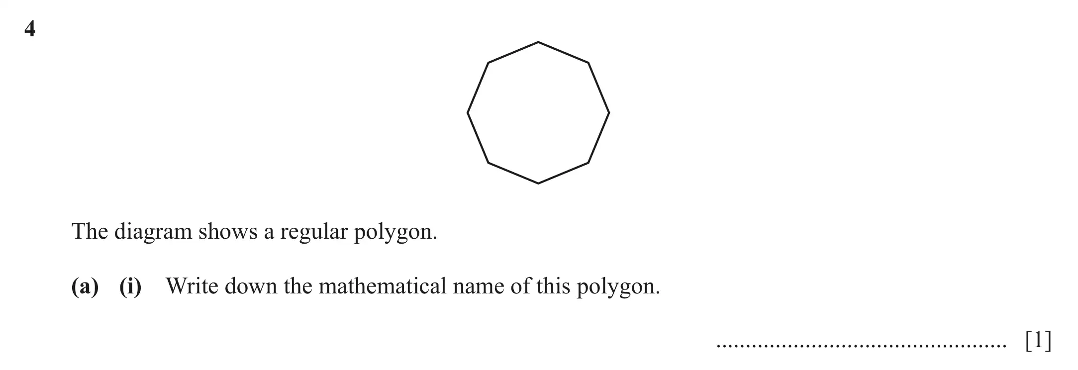 Question 4(a)(i) - Cambridge IGCSE Maths Past Papers - Core Calculator June 2022 - Paper 33