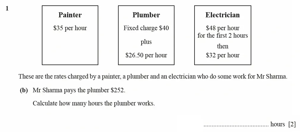 Question 01(b) - Cambridge IGCSE Maths Past Papers - Extended Calculator March 2021 - Paper 4