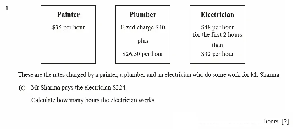 Question 01(c) - Cambridge IGCSE Maths Past Papers - Extended Calculator March 2021 - Paper 4