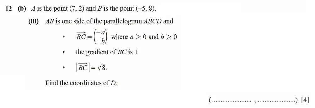 Question 12(b)(iii) - Cambridge IGCSE Maths Past Papers - Extended Calculator March 2021 - Paper 4