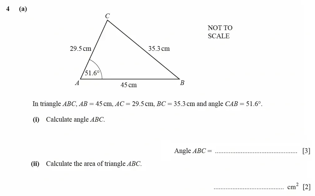 Question 04(a)(i,ii) - Cambridge IGCSE Maths Past Papers - Extended Calculator March 2022 - Paper 4