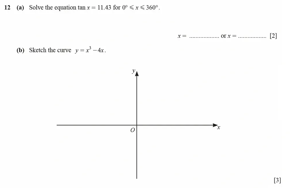 Question 12(a,b) - Cambridge IGCSE Maths Past Papers - Extended Calculator March 2022 - Paper 4