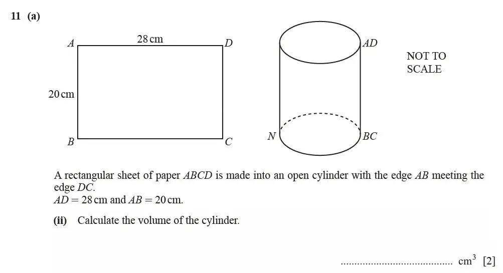 Question 11(a)(ii) - Cambridge IGCSE Maths Past Papers - Extended Calculator June 2022 - Paper 42