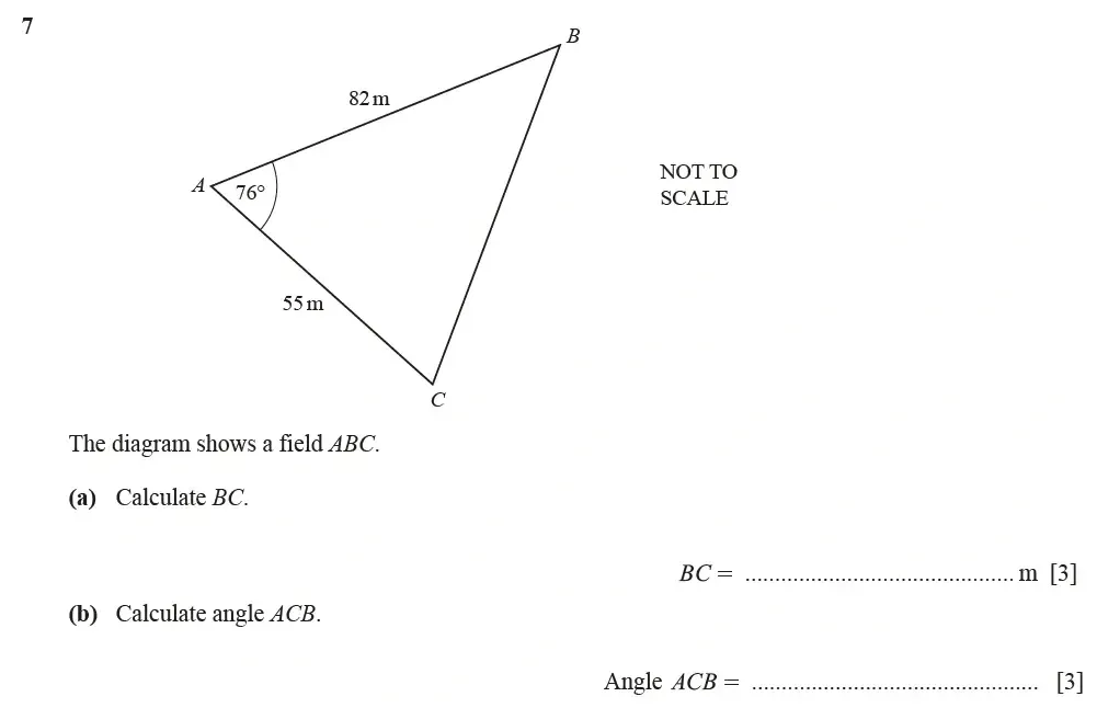 Question 07(a, b) - Cambridge IGCSE Maths Past Papers - Extended Calculator June 2022 - Paper 43