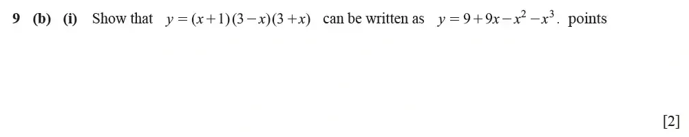 Question 09(b)(i) - Cambridge IGCSE Maths Past Papers - Extended Calculator June 2022 - Paper 43