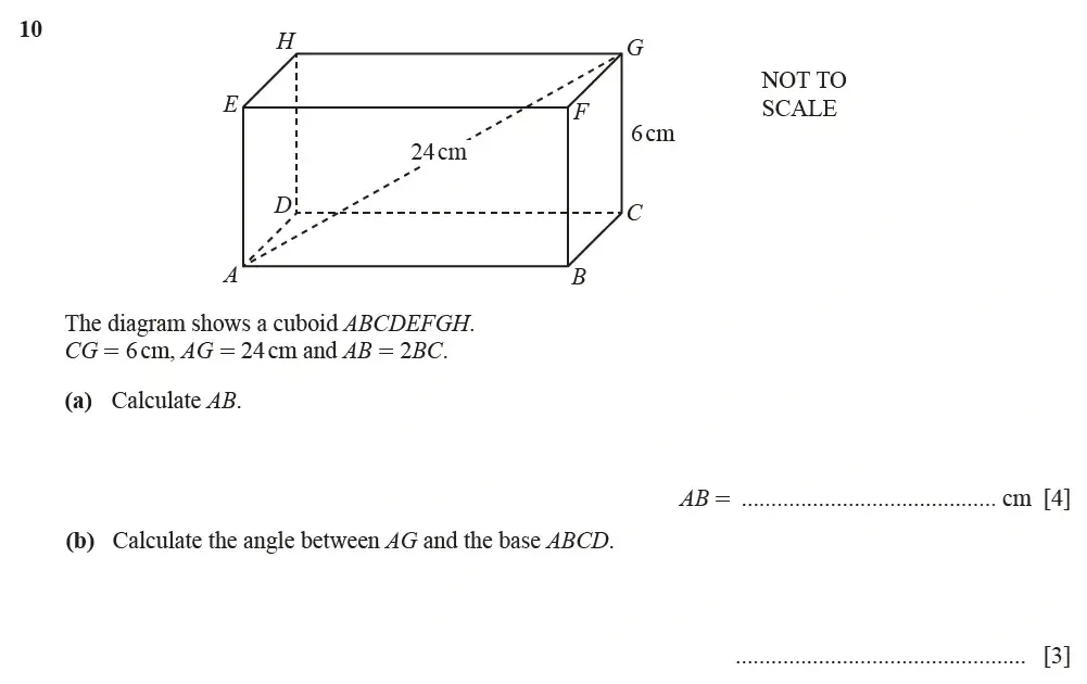 Question 10(a, b) - Cambridge IGCSE Maths Past Papers - Extended Calculator June 2022 - Paper 43