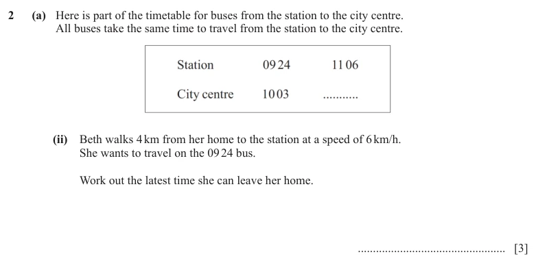 Question 2(a)(ii) - Cambridge IGCSE Maths Past Papers - Core Calculator - Paper 3 - TZ3 June 2024
