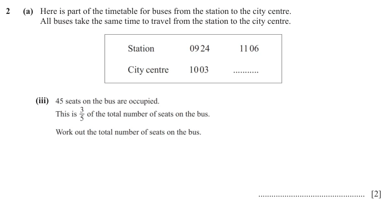 Question 2(a)(iii) - Cambridge IGCSE Maths Past Papers - Core Calculator - Paper 3 - TZ3 June 2024