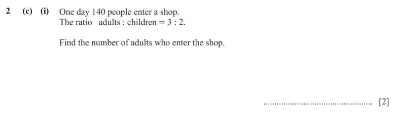 Question 2(c)(i) - Cambridge IGCSE Maths Past Papers - Core Calculator - Paper 3 - TZ3 June 2024