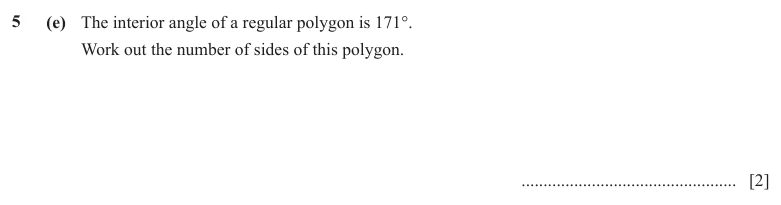 Question 5(e) - Cambridge IGCSE Maths Past Papers - Core Calculator - Paper 3 - TZ3 June 2024