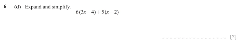 Question 6(d) - Cambridge IGCSE Maths Past Papers - Core Calculator - Paper 3 - TZ3 June 2024