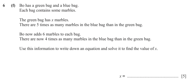 Question 6(f) - Cambridge IGCSE Maths Past Papers - Core Calculator - Paper 3 - TZ3 June 2024