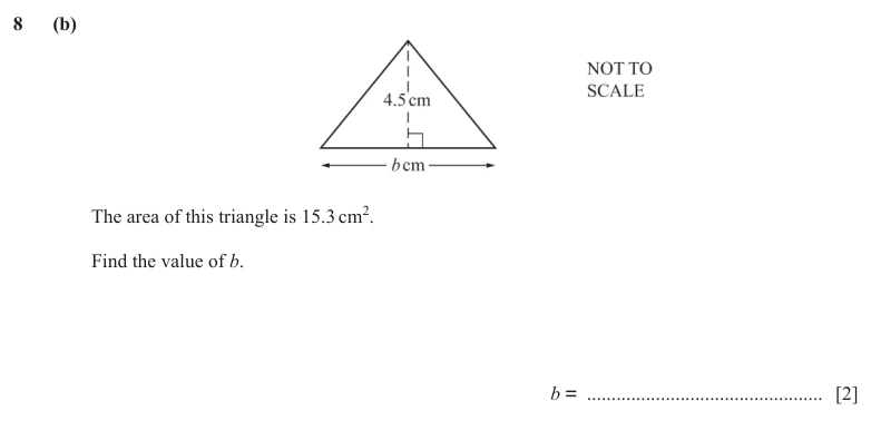 Question 8(b) - Cambridge IGCSE Maths Past Papers - Core Calculator - Paper 3 - TZ3 June 2024