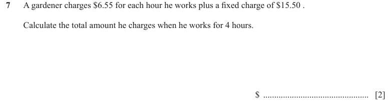 Question 7 - Cambridge IGCSE Maths Past Papers - Core Calculator - Paper 1 - TZ2 June 2024
