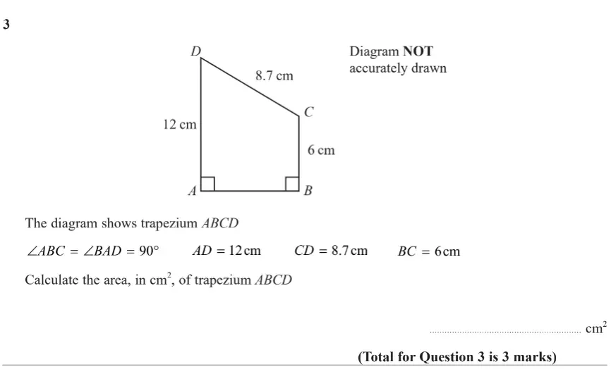Question 03 - Edexcel IGCSE Maths Past Papers - B Calculator June 2024 - Paper 1