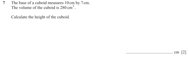 Question 7 - Cambridge IGCSE Maths Past Papers - Core Calculator - Paper 1 - TZ3 June 2024