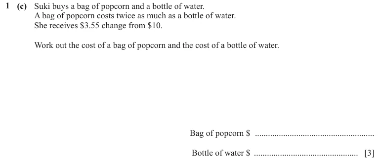 Question 1(c) - Cambridge IGCSE Maths Past Papers - Core Calculator - Paper 3 - TZ1 June 2024