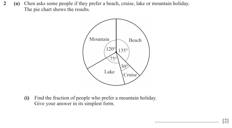 Question 2(a)(i) - Cambridge IGCSE Maths Past Papers - Core Calculator - Paper 3 - TZ1 June 2024
