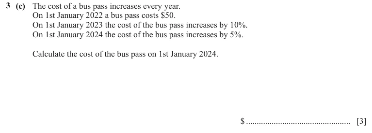 Question 3(c) - Cambridge IGCSE Maths Past Papers - Core Calculator - Paper 3 - TZ1 June 2024