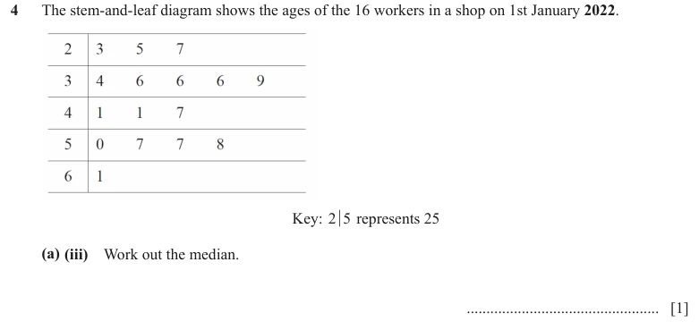 Question 4(a)(iii) - Cambridge IGCSE Maths Past Papers - Core Calculator - Paper 3 - TZ1 June 2024