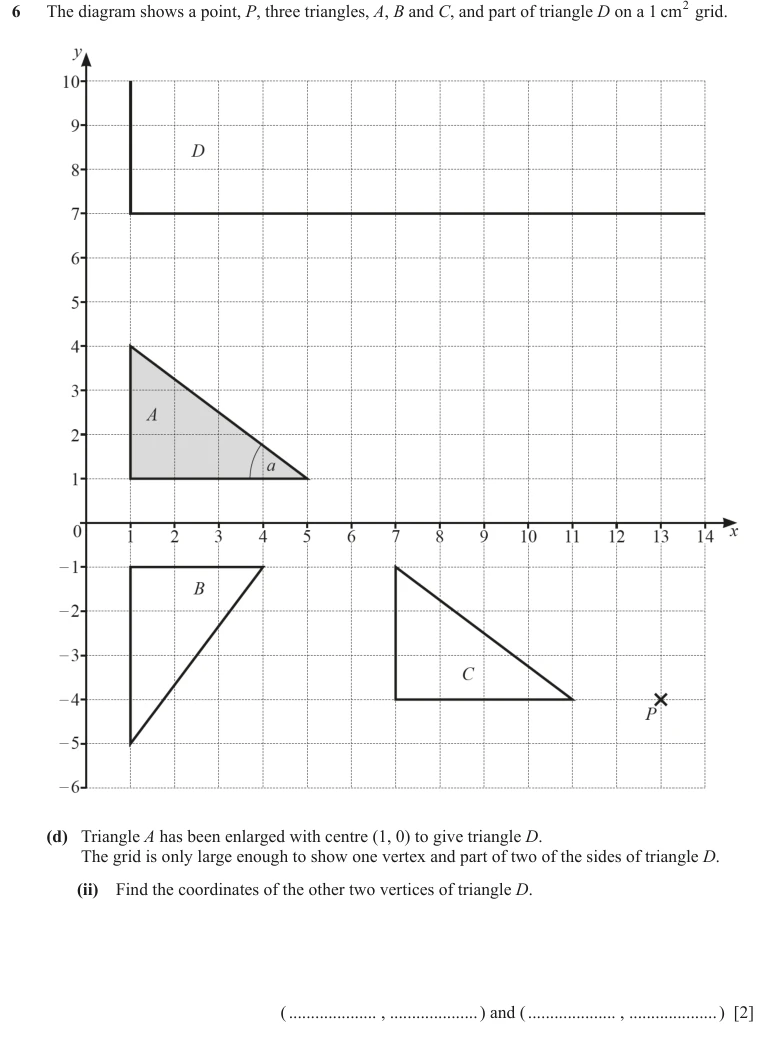 Question 6(d)(ii) - Cambridge IGCSE Maths Past Papers - Core Calculator - Paper 3 - TZ1 June 2024