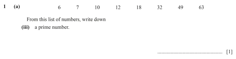 Question 1(a)(iii) - Cambridge IGCSE Maths Past Papers - Core Calculator - Paper 3 - TZ2 June 2024
