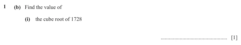Question 1(b)(i) - Cambridge IGCSE Maths Past Papers - Core Calculator - Paper 3 - TZ2 June 2024