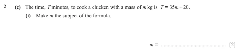 Question 2(c)(i) - Cambridge IGCSE Maths Past Papers - Core Calculator - Paper 3 - TZ2 June 2024