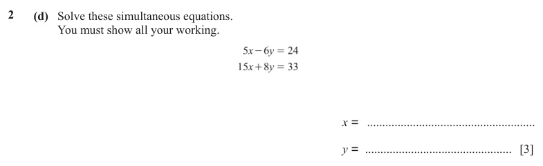 Question 2(d) - Cambridge IGCSE Maths Past Papers - Core Calculator - Paper 3 - TZ2 June 2024