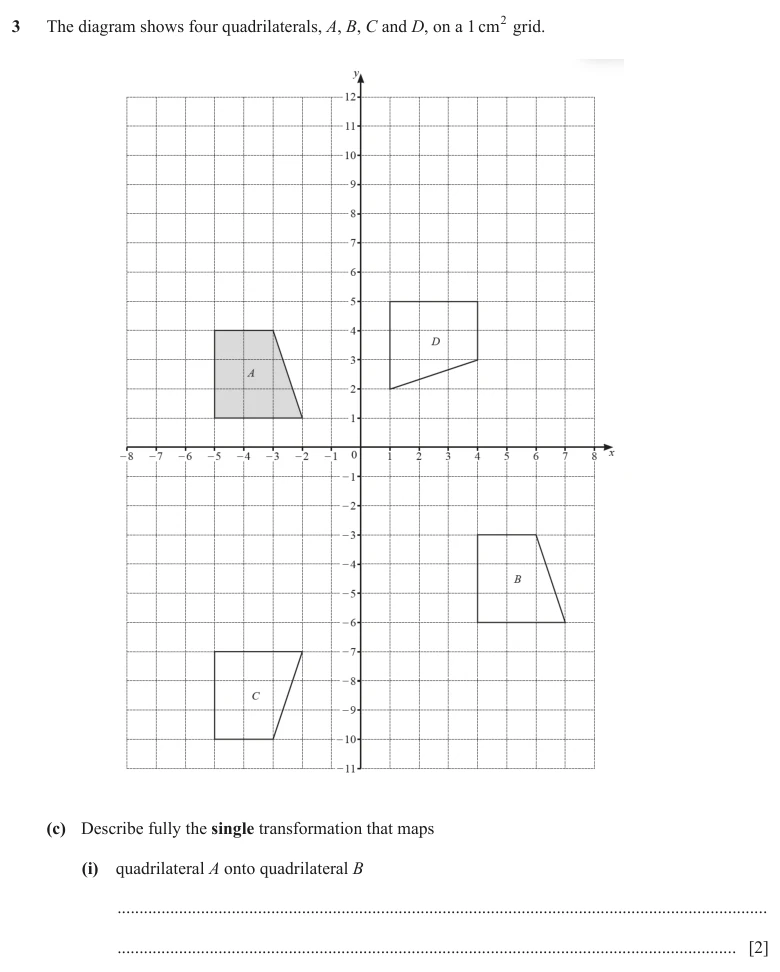 Question 3(c)(i) - Cambridge IGCSE Maths Past Papers - Core Calculator - Paper 3 - TZ2 June 2024