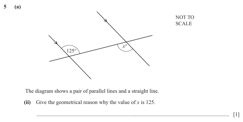 Question 5(a)(ii) - Cambridge IGCSE Maths Past Papers - Core Calculator - Paper 3 - TZ2 June 2024
