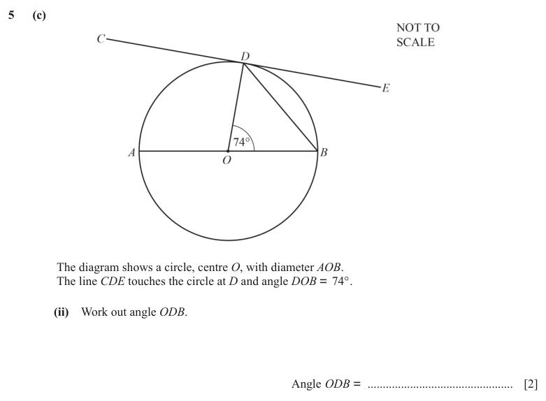 Question 5(c)(ii) - Cambridge IGCSE Maths Past Papers - Core Calculator - Paper 3 - TZ2 June 2024