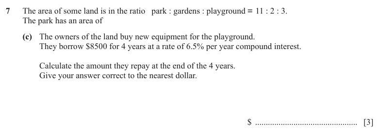 Question 7(c) - Cambridge IGCSE Maths Past Papers - Core Calculator - Paper 3 - TZ2 June 2024