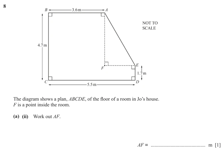 Question 8(a)(ii) - Cambridge IGCSE Maths Past Papers - Core Calculator - Paper 3 - TZ2 June 2024