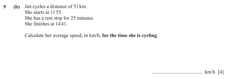 Question 9(b) - Cambridge IGCSE Maths Past Papers - Core Calculator - Paper 3 - TZ2 June 2024