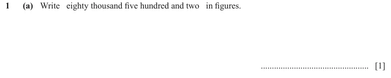 Question 1(a) - Cambridge IGCSE Maths Past Papers - Core Calculator - Paper 3 - TZ1 November 2023