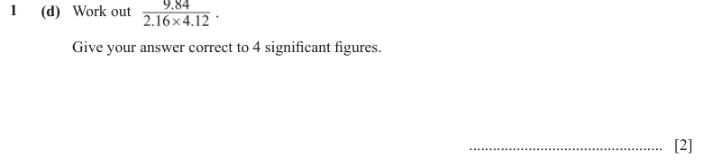 Question 1(d) - Cambridge IGCSE Maths Past Papers - Core Calculator - Paper 3 - TZ1 November 2023