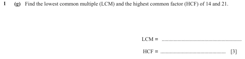 Question 1(g) - Cambridge IGCSE Maths Past Papers - Core Calculator - Paper 3 - TZ1 November 2023