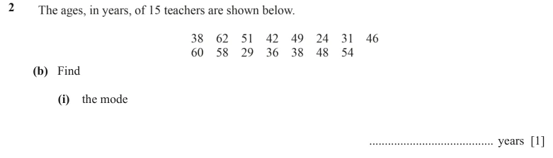 Question 2(b)(i) - Cambridge IGCSE Maths Past Papers - Core Calculator - Paper 3 - TZ1 November 2023