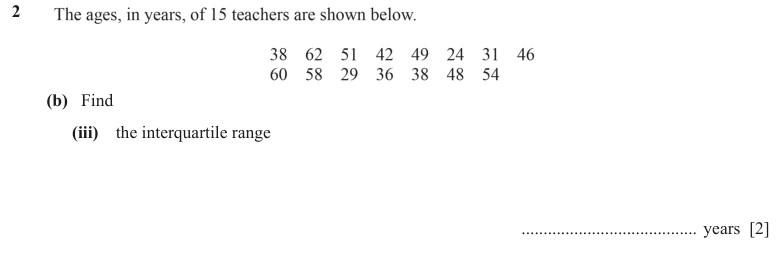 Question 2(b)(iii) - Cambridge IGCSE Maths Past Papers - Core Calculator - Paper 3 - TZ1 November 2023