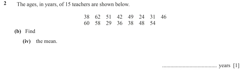 Question 2(b)(iv) - Cambridge IGCSE Maths Past Papers - Core Calculator - Paper 3 - TZ1 November 2023