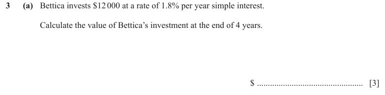 Question 3(a) - Cambridge IGCSE Maths Past Papers - Core Calculator - Paper 3 - TZ1 November 2023